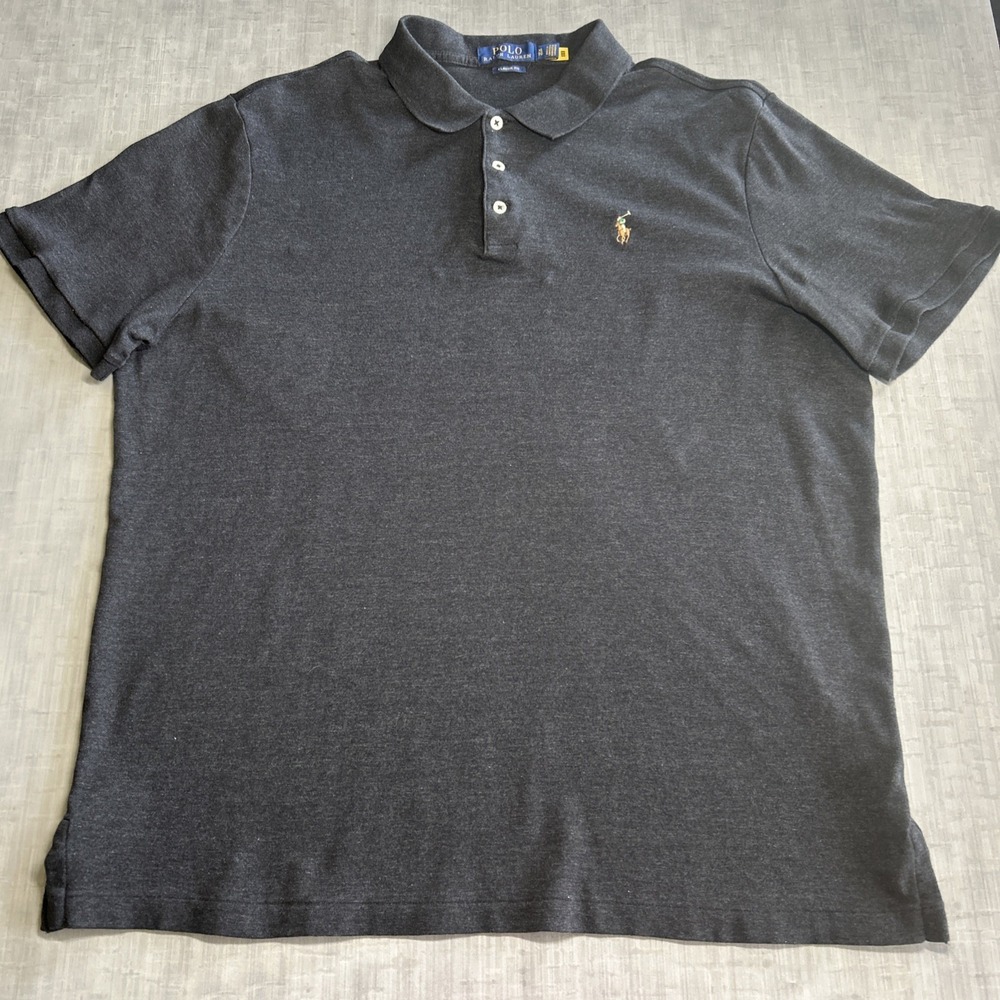 Polo Ralph Lauren Classic Fit Dark Gray Heather Shirt Men's Size XL Flesh Pony
